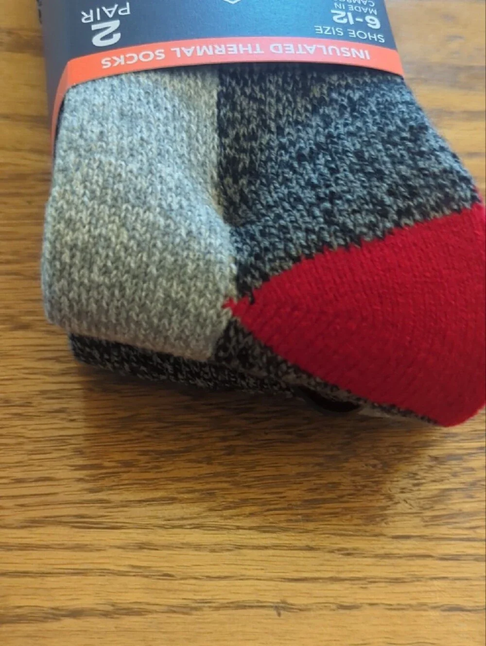 St. John's Bay Gray and Red Cold Weather Thermal Socks - 2 Pack